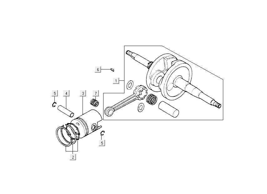 Vilebrequin - Piston Kymco People 50 2T AC rouge