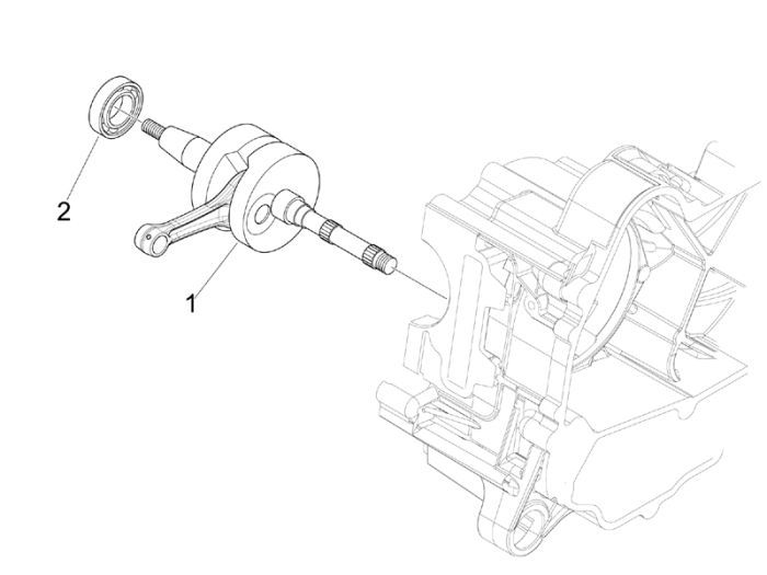 Vilebrequin Vespa Primavera 25 km 4 temps 2 soupapes