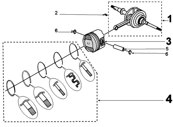 Vilebrequin et piston Peugeot Kisbee original euro4 à partir de 2018