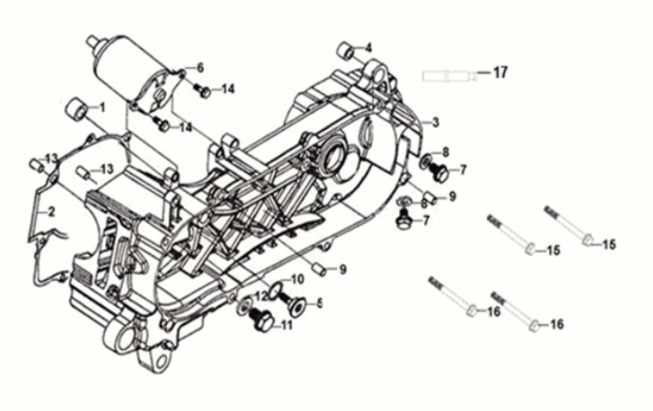 L. crank case Sym Jet 14 125I AC E5 2021-2024