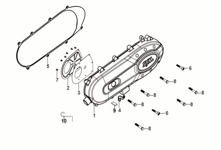 Pagaie en L pour Sym Fiddle IV 50 E5