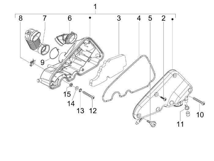 Boîte à air  Piaggio Liberty 2 temps
