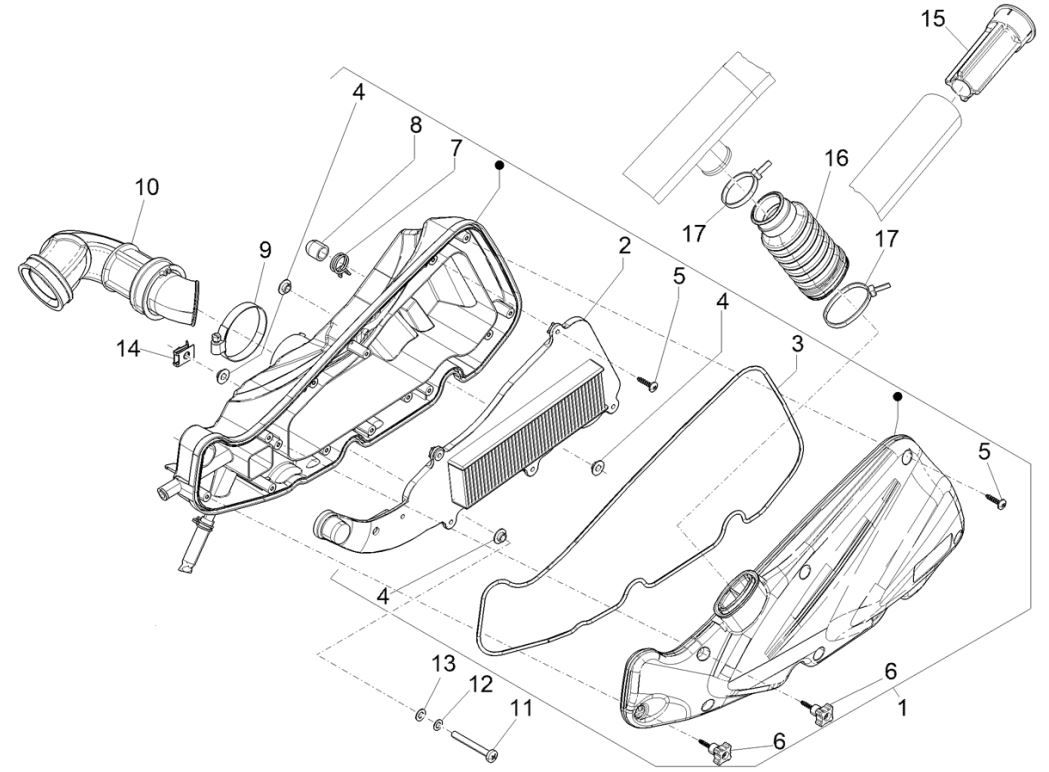 Boîte à air  Piaggio Liberty 125 4 temps 3V IE ABS (IGET Euro 5)