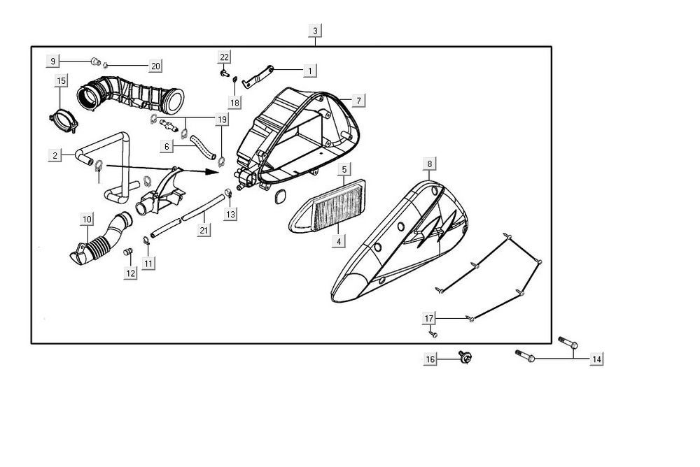 filtre à air AGILITY 16+ 4T 125 Matte Metallic Light Blue