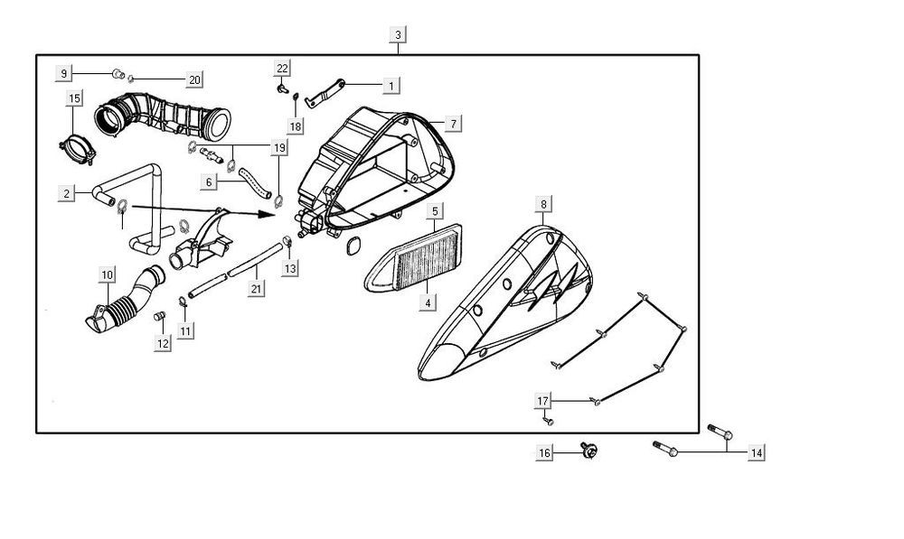 filtre à air AGILITY 16+ 4T 125 Matte Metallic Silver