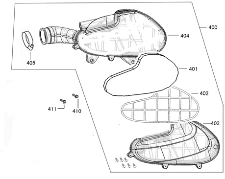 Boîte à air  AGM VX50s rouge