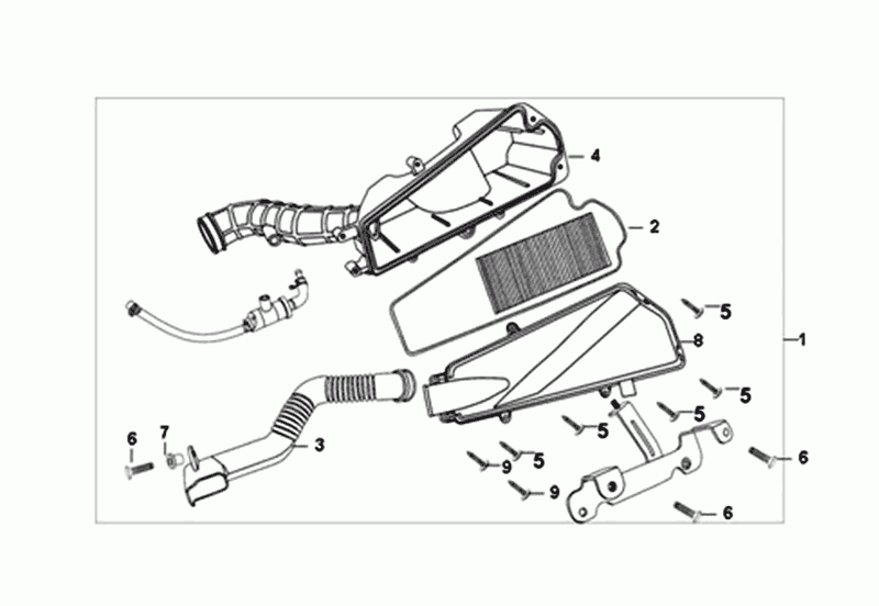 Boîte à air  Sym Fiddle III - Boîte à air  Sym Fiddle III