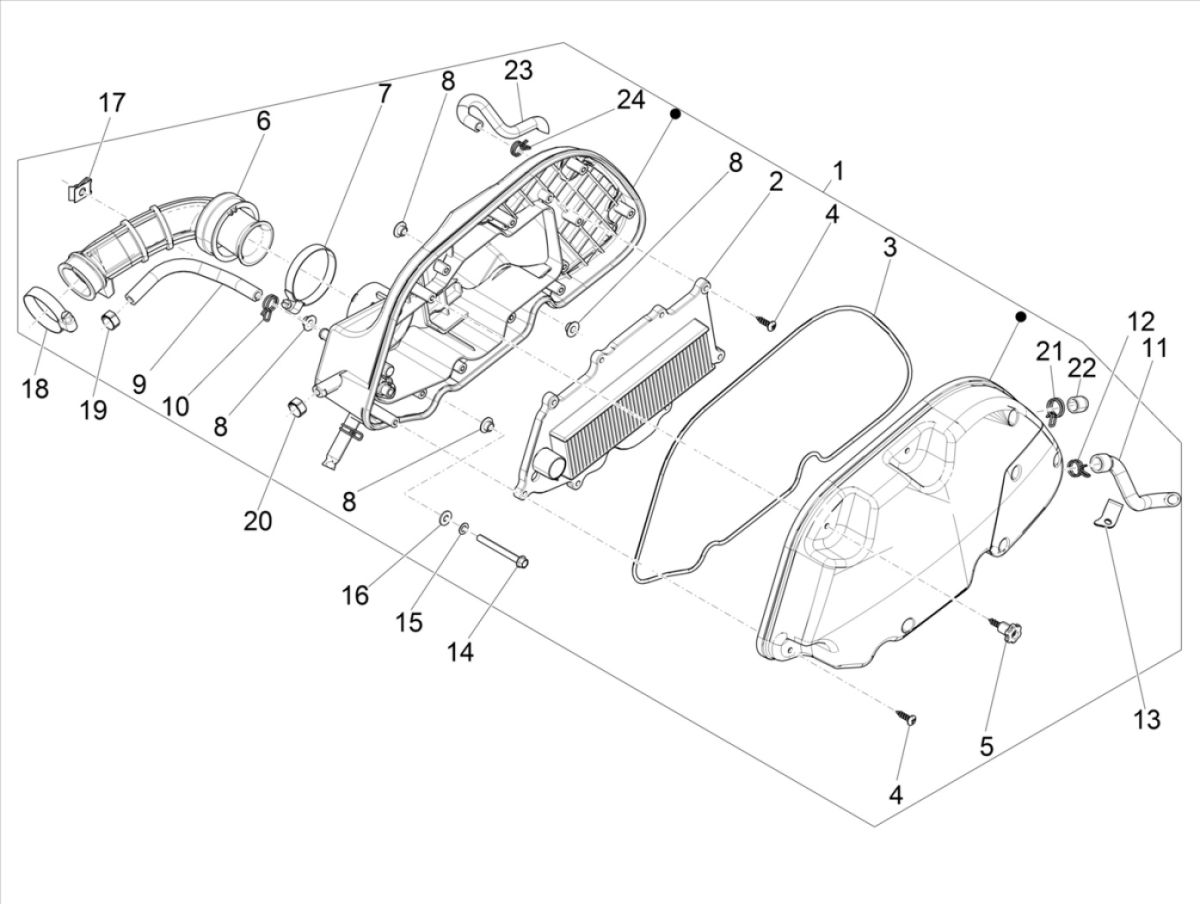 Filtre à air Vespa GTS 125 ie ABS Euro 4 2016-2018