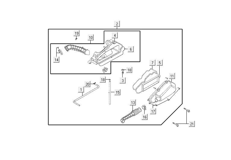 Boîte à air  Kymco Agility 10' 4 temps bleu