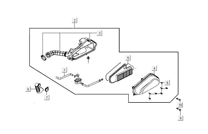 Boîte à air  Kymco Agility Delivery 4 temps euro4 noir