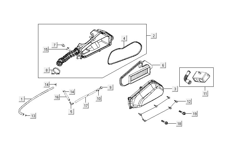 Boîte à air  Kymco Agility Fat 12' 4 temps orange sportif