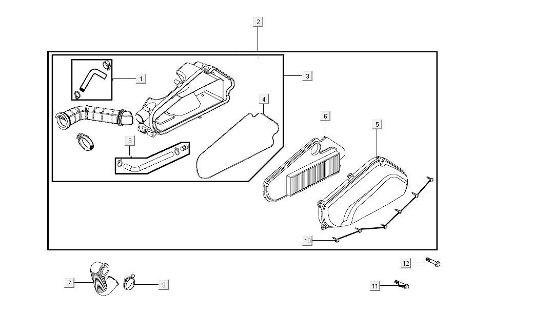 Boîte à air  Kymco Agility FR 12' 4 temps euro4 marron