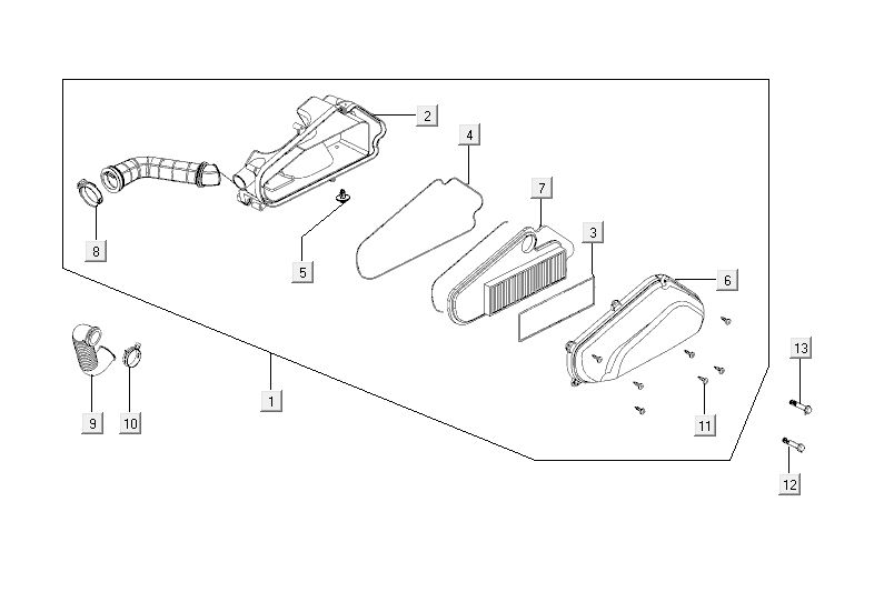 filtre à air Kymco Agility RS 4 temps noir 11
