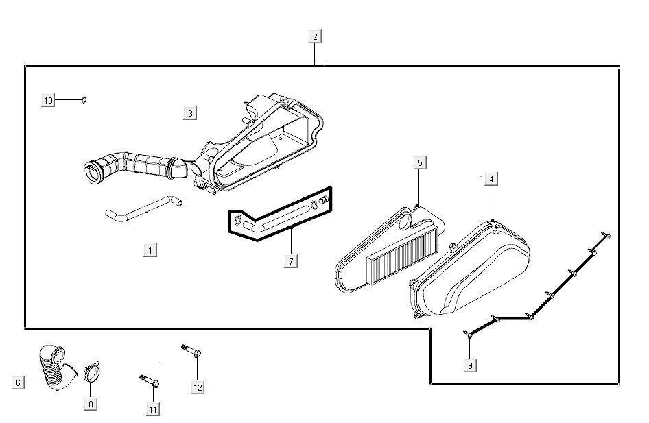 Boîte à air  Kymco Carry injection 4 temps euro4 blanc