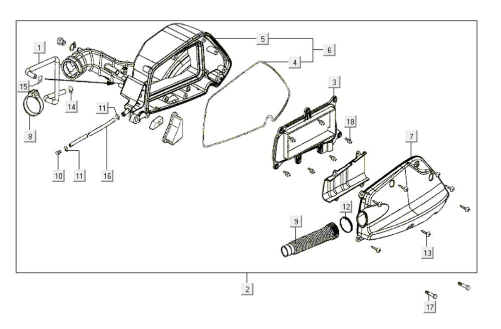 Boîte à air  Kymco Like 200i Noir