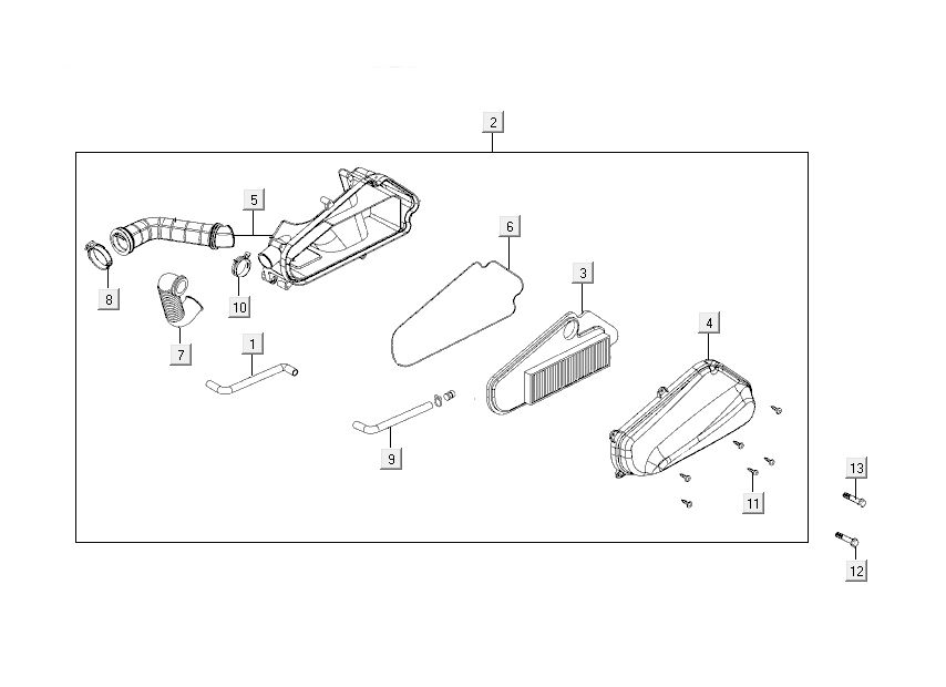 Boîte à air  Kymco Like 4 temps noir brillant comme T T