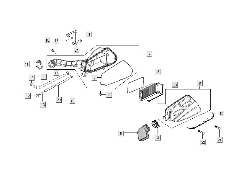 filtre à air Kymco People S 4 temps diamant noir