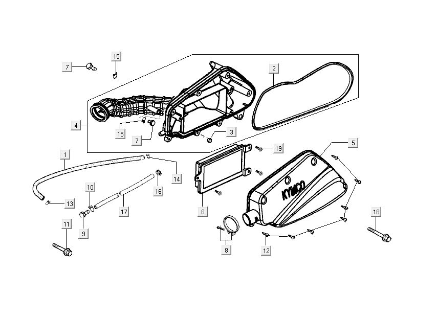 filtre à air Kymco Sento 4 temps bleu