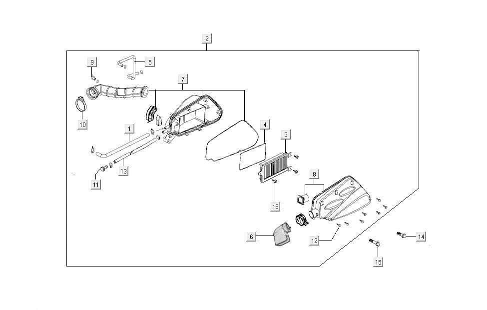 filtre à air Kymco Super8 4 temps à partir de 2009 noir