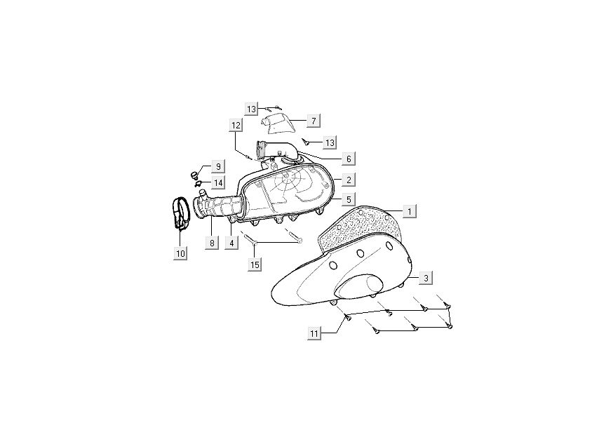filtre à air Kymco Super9 ac o.m 2 temps noir mat argent
