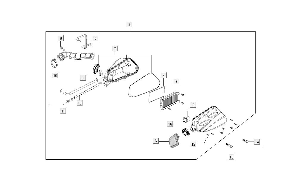 filtre à air Kymco Super 8 4 temps (2007-2009) Bleu jaune