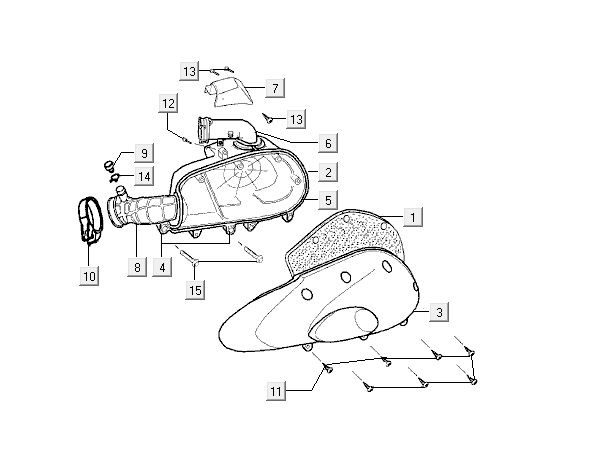 Boîte à air  Kymco Vitality 2t ac pearl silver