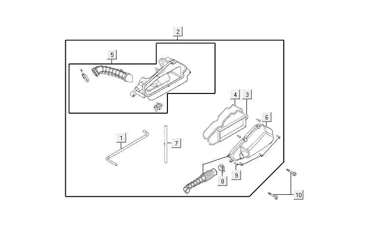 Boîte à air  Kymco VP50i injection euro 4 tecno argent