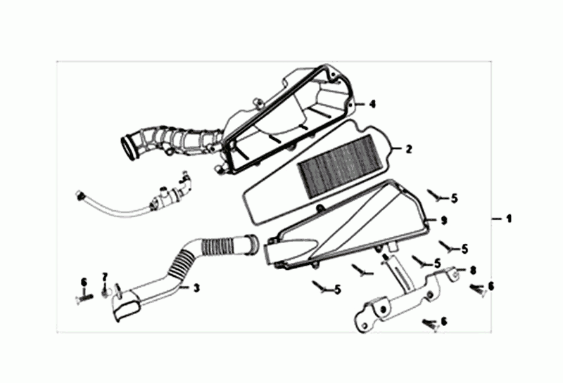 Boîte à air  Sym Orbit II Euro 4 gris mat