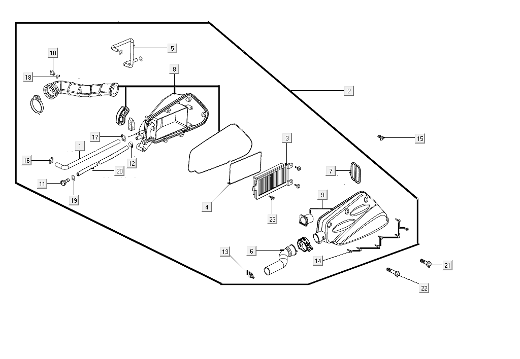 Boîte à air  Kymco People S 50i E4 Matt Grey