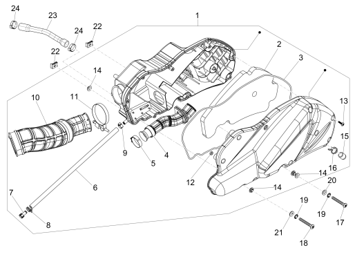 Boîte à air  MP3 500 LT Sport 2014-2016