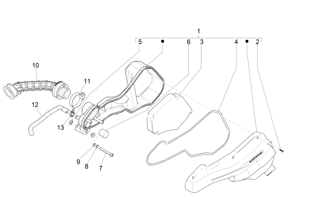 Boîte à air  Piaggo Zip 4 temps (injection euro4 IGET)