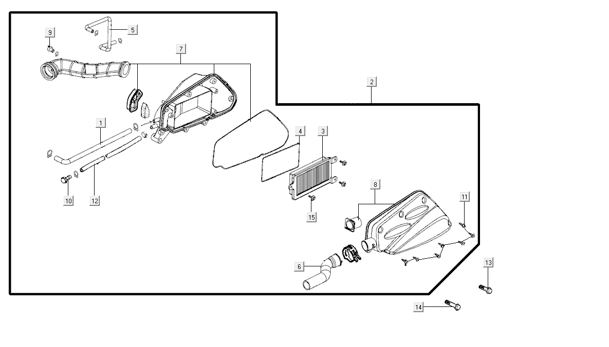 Boîte à air  Kymco Super8 Street 50i E4 Matt Black
