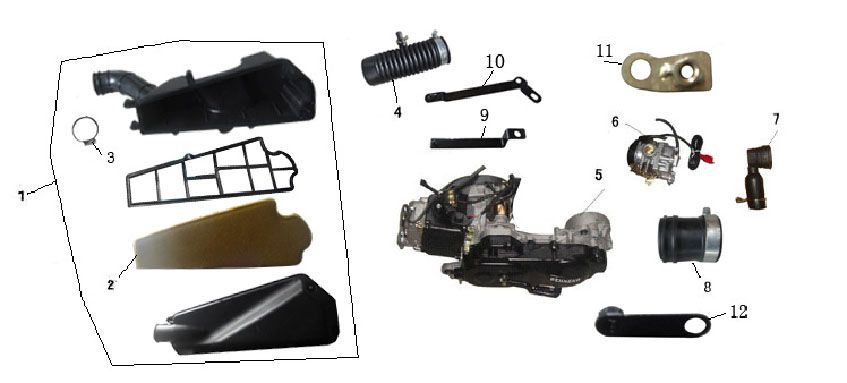 Boîte à air  Turbho RG50 noir crème