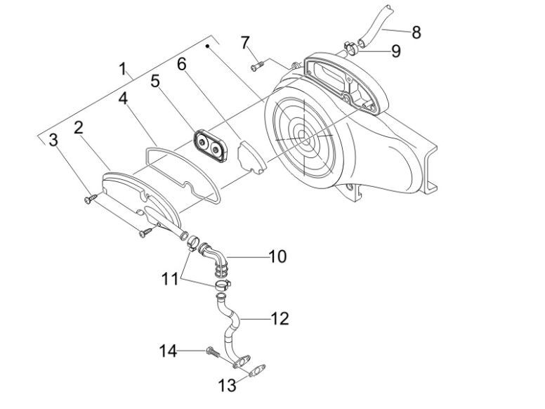 Boîte à air  Vespa S 25 km 4 temps 2 soupapes