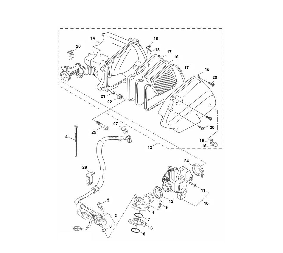 Boîte à air  Yamaha Aerox 4 temps 2014