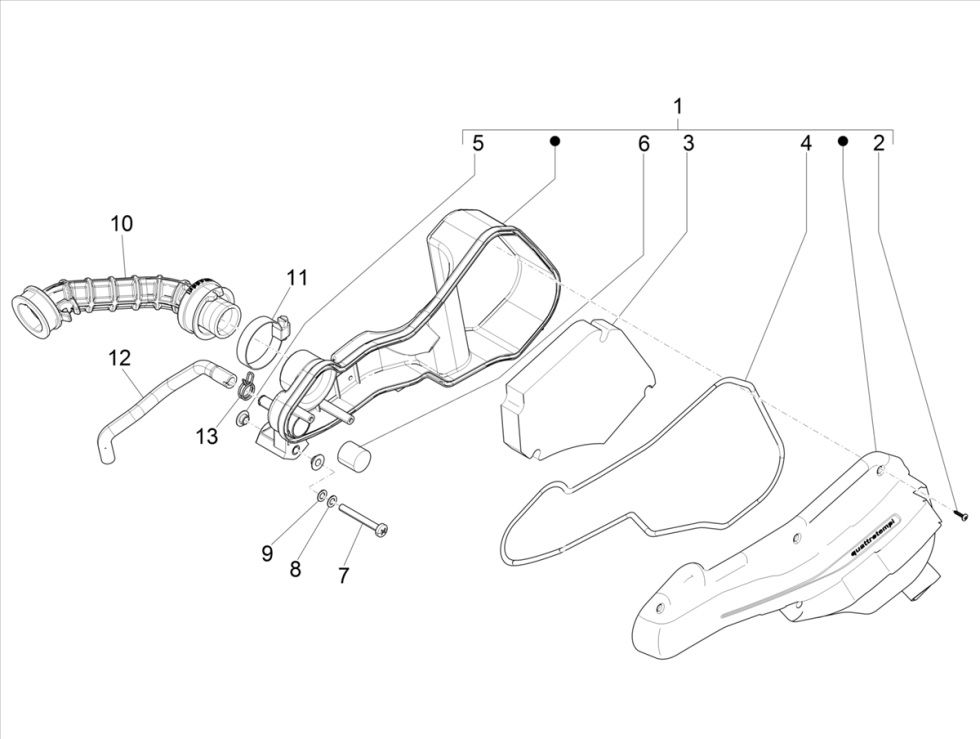 Boîte à air  4 temps Piaggo Zip (injection euro5 IGET)