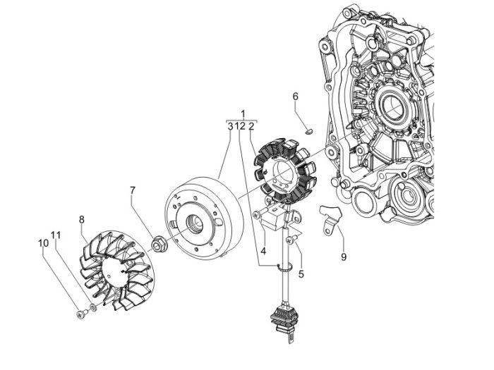 Volant moteur Vespa Sprint 2 temps