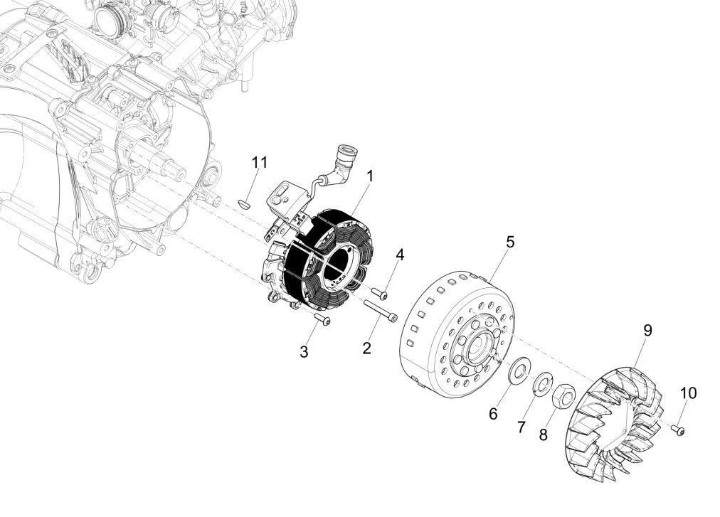 Volant magnétique Piaggio Medley 125 ABS E5 2021-2022 (EMEA)