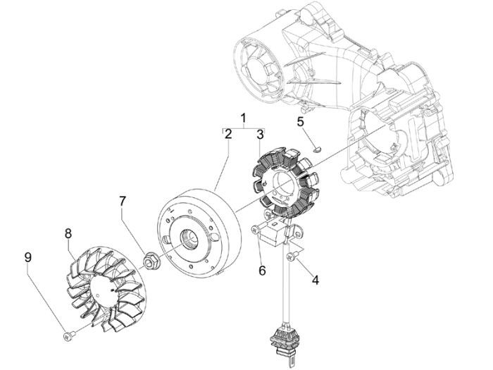 Allumage - Stator - Volant Vespa Primavera 50 4T 4V AC