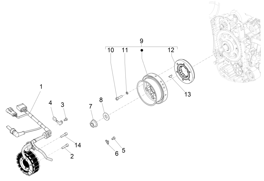 Volant magnétique Piaggio MP3 350 Maxi Sport E4 ABS 2018-2020 (EMEA)