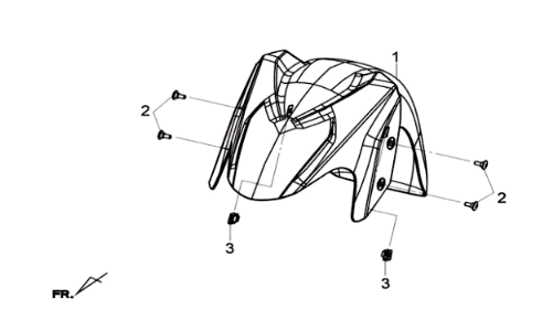 Pare-boue avant Sym Joymax 125I ABS gris mat (GY-7450U)