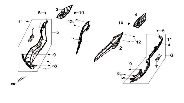 Placage 2 Sym Joymax 125I ABS gris mat (GY-7450U)