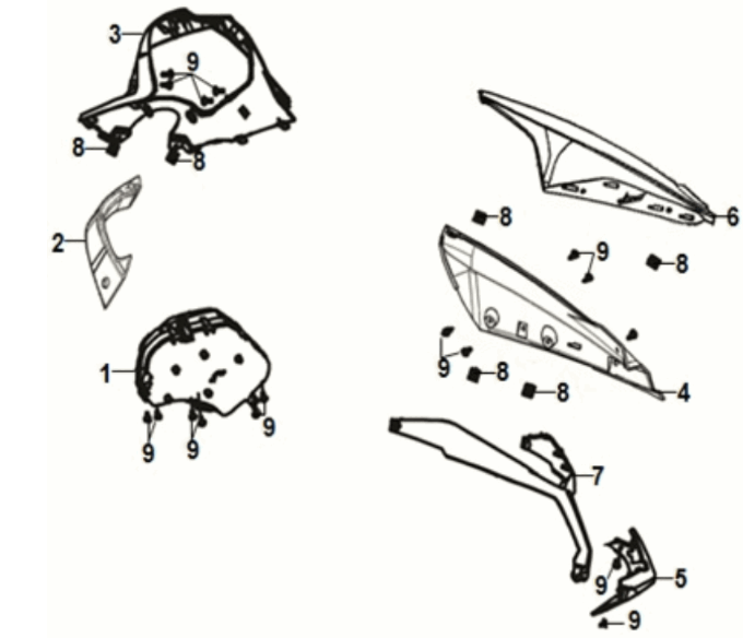 Meter - wind screen Sym Jet 14 125I LC E5 2021-2024
