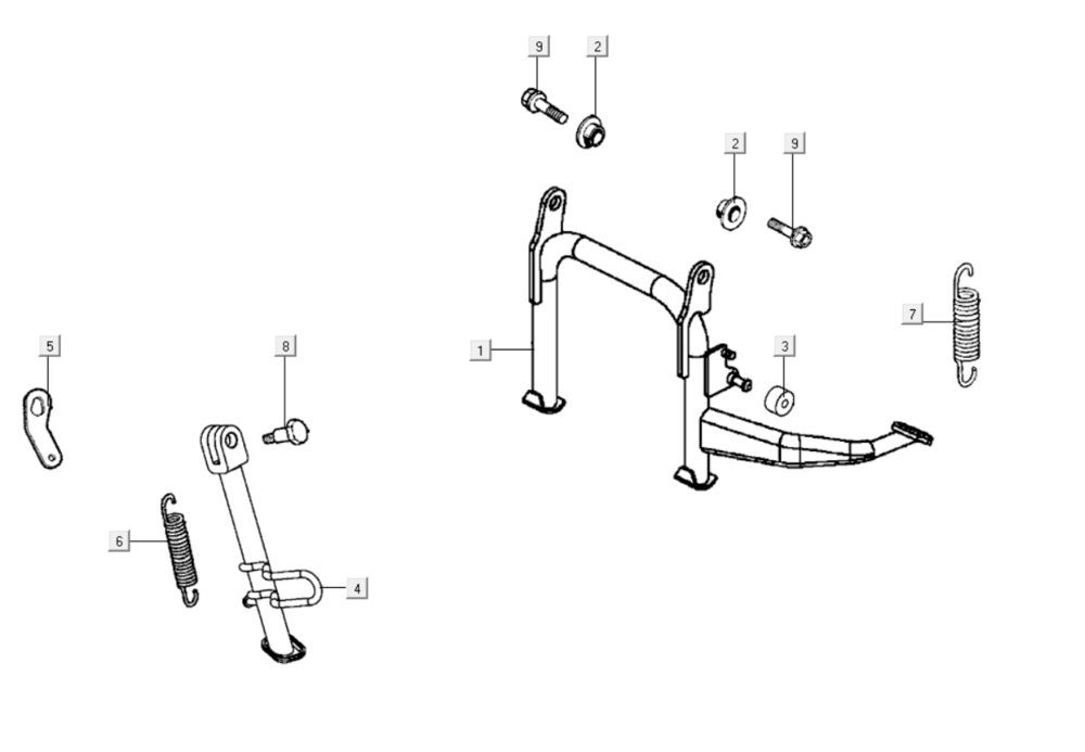 Béquille intermédiaire - Béquille latérale Kymco Agility City 16 200i