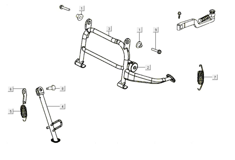 Béquille centrale - Béquille latérale Kymco Like 200i Noir