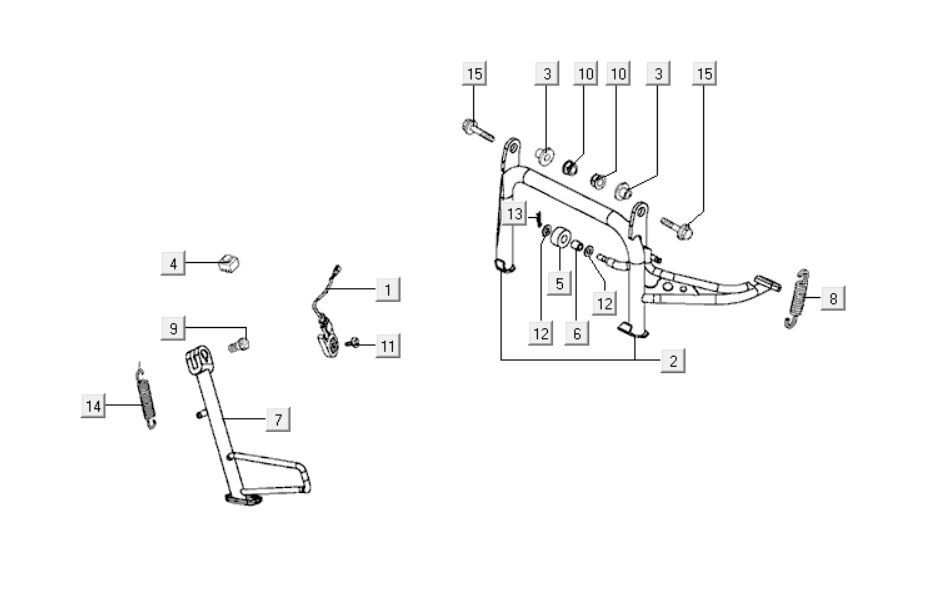 Béquille centrale - Béquille latérale Kymco Xciting 400i Matt Black