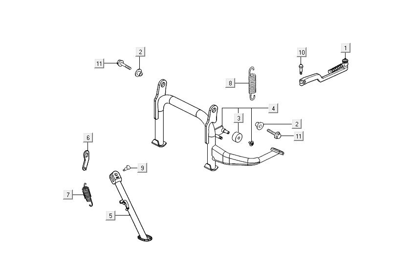 béquille intermédiaire AGILITY 16+ 4T 125 Mat Métallique Bleu Clair