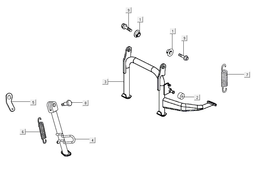 béquille intermédiaire AGILITY 16+ 4T 200i Bleu clair métallisé mat