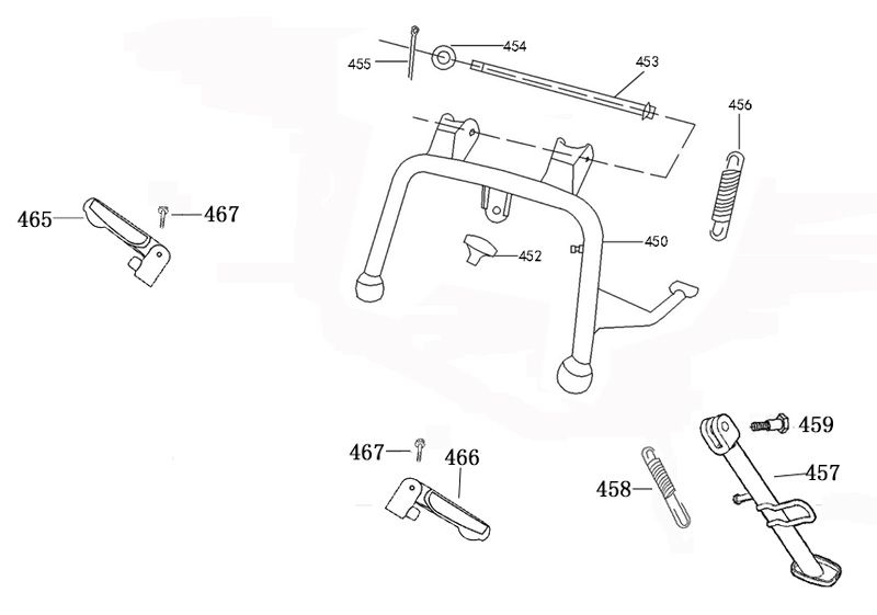 Béquille centrale Benzhou ZN50QT-36 noir