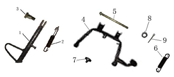 Béquille centrale China LX blanc